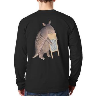 Armadillo Playing The Washboard Back Print Long Sleeve T-shirt | Mazezy AU
