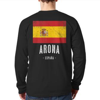 Arona Spain Es Flag City Top Bandera Ropa Back Print Long Sleeve T-shirt | Mazezy