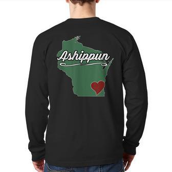 Ashippun Wisconsin Wi Usa City State Souvenir Back Print Long Sleeve T-shirt | Mazezy DE
