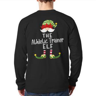 Athletic Trainer Elf Group Christmas Pajama Party Back Print Long Sleeve T-shirt - Monsterry UK