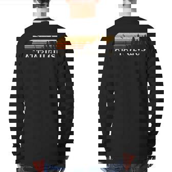 Attapulgus Ga Vintage Evergreen Sunset Eighties Retro Back Print Long Sleeve T-shirt | Mazezy
