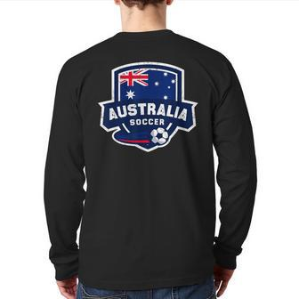 Australia Soccer Team Lover Australian Flag Patriotic Bo Back Print Long Sleeve T-shirt | Mazezy