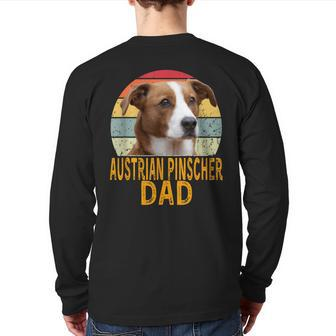 Austrian Pinscher Dog Dad Retro My Dogs Are My Cardio Back Print Long Sleeve T-shirt | Mazezy