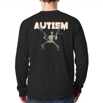 Autism Skeleton Meme Back Print Long Sleeve T-shirt - Monsterry