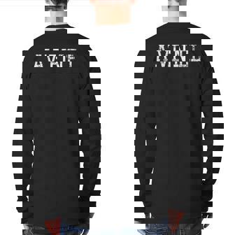 Avenel Vintage White Text Apparel Back Print Long Sleeve T-shirt | Mazezy