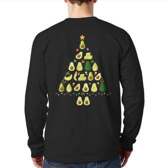 Avocado Christmas Tree Ugly Christmas Sweater Back Print Long Sleeve T-shirt - Monsterry