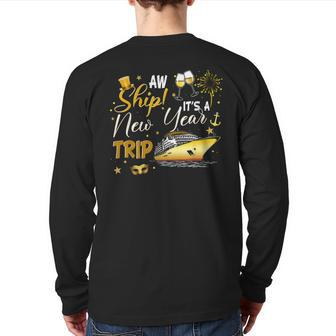 Aw Ship New Year Cruise 2023 Nye Party Family Matching Back Print Long Sleeve T-shirt - Monsterry