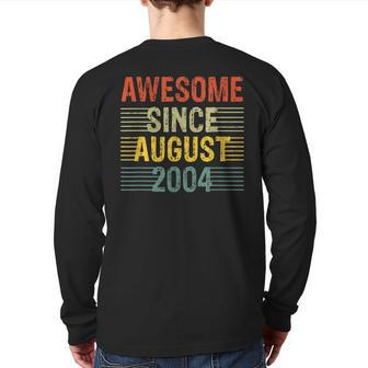 Awesome Since August 2004 Vintage 15Th Birthday Back Print Long Sleeve T-shirt | Mazezy