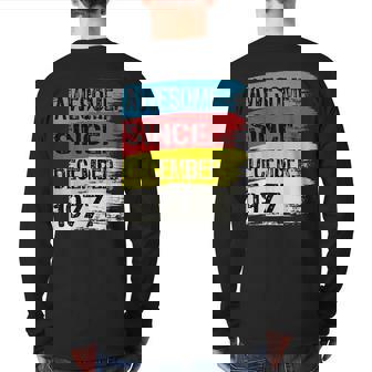 Awesome Since December 1977 Capricorn Sagittarius Birthday Back Print Long Sleeve T-shirt | Mazezy
