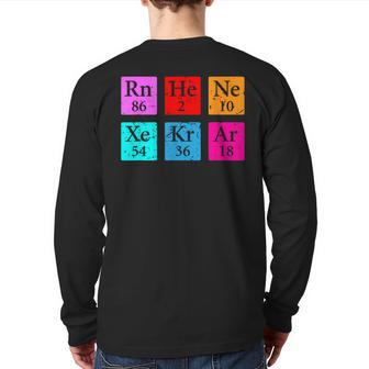 Awesome Noble Gases Science Chemical Elements Back Print Long Sleeve T-shirt | Mazezy