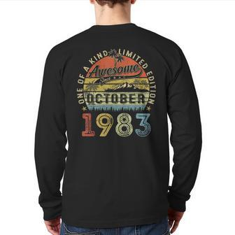 Awesome Since October 1983 Vintage 40Th Birthday Back Print Long Sleeve T-shirt - Thegiftio UK