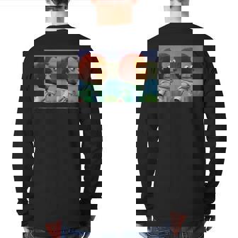 Awkward Look Meme Monkey Puppet Meme Back Print Long Sleeve T-shirt | Mazezy