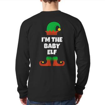 Baby Elf Christmas Matching Family Pajama Pj Xmas Back Print Long Sleeve T-shirt - Seseable