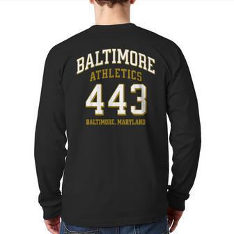 Baltimore Athletics 443 Baltimore Md For 443 Area Code Back Print Long Sleeve T-shirt | Mazezy