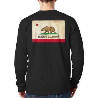 Barstow California Republic Flag Back Print Long Sleeve T-shirt | Mazezy