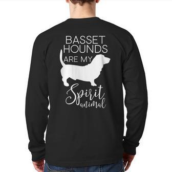 Basset Hound Dog Spirit Animal J000237 Back Print Long Sleeve T-shirt | Mazezy