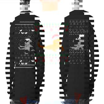 Bearded Dragon Ugly Christmas Sweater Back Print Long Sleeve T-shirt | Mazezy