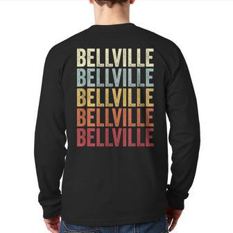 Bellville Texas Bellville Tx Retro Vintage Text Back Print Long Sleeve T-shirt | Mazezy