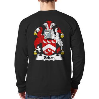 Belton Coat Of Arms Family Crest Back Print Long Sleeve T-shirt | Mazezy