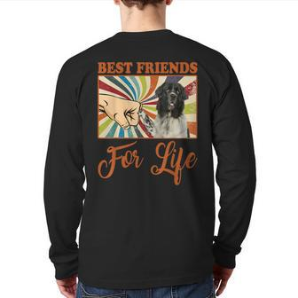 Best Friends For Life Landseer Dog Lover Back Print Long Sleeve T-shirt | Mazezy