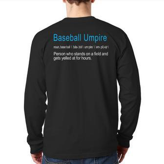 Best Hilarious Baseball Umpire Definition Back Print Long Sleeve T-shirt | Mazezy