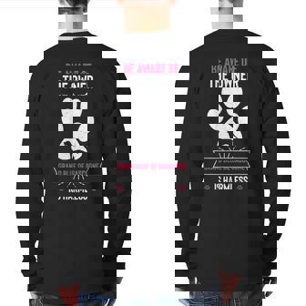 Beware Of The Owner The Grand Bleu De Gascogne Is Harmless Back Print Long Sleeve T-shirt | Mazezy
