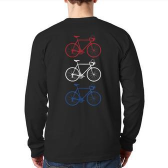 Bicycle Flag Cycling Netherlands Dutch Back Print Long Sleeve T-shirt | Mazezy