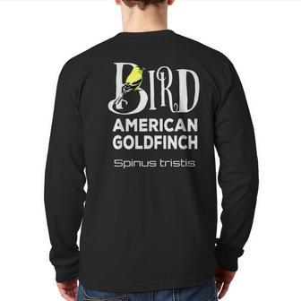Bird American Goldfinch Yellow Back Print Long Sleeve T-shirt | Mazezy