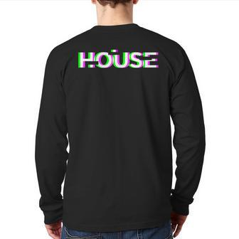 Black House Music Back Print Long Sleeve T-shirt | Mazezy
