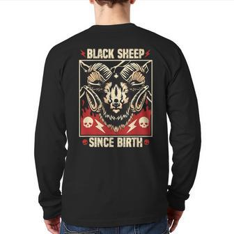 Black Sheep Since Birth Desert Bighorn Sheep Ram Lamb Animal Back Print Long Sleeve T-shirt | Mazezy