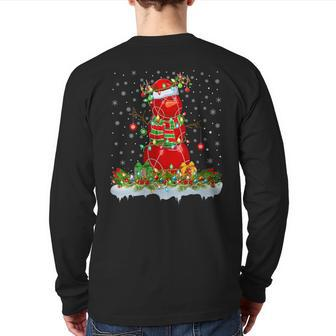 Bocce Ball Snowman Xmas Lighting Santa Bocce Ball Christmas Back Print Long Sleeve T-shirt | Mazezy