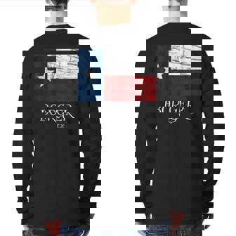 Borger Tx Texas Flag City State Back Print Long Sleeve T-shirt | Mazezy