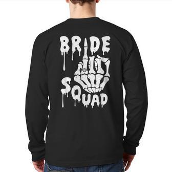 Bride Squad Skeleton Hand Halloween Bachelorette Party Back Print Long Sleeve T-shirt - Thegiftio UK