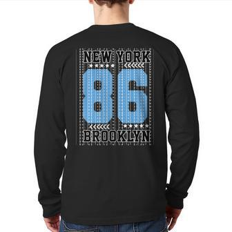 Brooklyn Birthday Born In 1986 36Th 36 Years Old Back Print Long Sleeve T-shirt | Mazezy