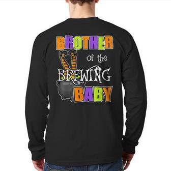 Brother Of Brewing Baby Halloween Theme Baby Shower Spooky Back Print Long Sleeve T-shirt - Thegiftio UK