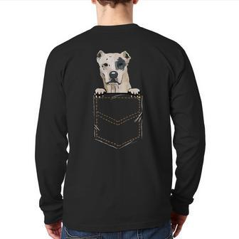 Bully Kutta Indian Mastiff Puppy For A Dog Owner Pocket Back Print Long Sleeve T-shirt | Mazezy
