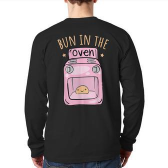 Bun In The Oven Baby Announcement Back Print Long Sleeve T-shirt - Seseable