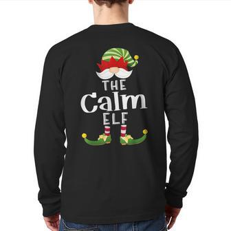 Calm Elf Group Christmas Pajama Party Back Print Long Sleeve T-shirt - Monsterry UK