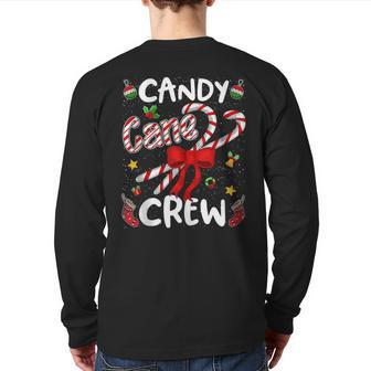 Candy Cane Crew Christmas Sweets Family Matching Costume Back Print Long Sleeve T-shirt - Thegiftio UK