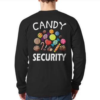 Candy Security Halloween Costume Party T Back Print Long Sleeve T-shirt - Seseable