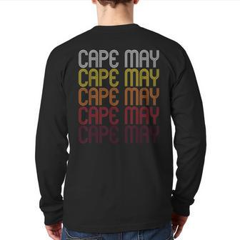 Cape May Nj Vintage Style New Jersey Back Print Long Sleeve T-shirt | Mazezy