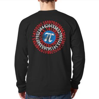 Captain Pi 314 Nerdy Geeky Nerd Geek Math Student Back Print Long Sleeve T-shirt | Mazezy