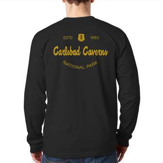 Carlsbad Caverns National Park Classic Script Style Text Back Print Long Sleeve T-shirt | Mazezy
