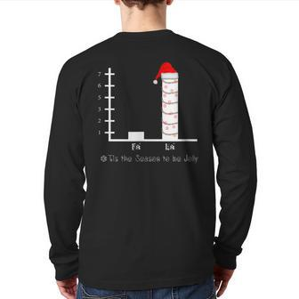 Carol Bar Graph Music Lovers Ugly Christmas Sweater Back Print Long Sleeve T-shirt - Monsterry