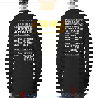 Catering Manager Hourly Rate Catering Supervisor Back Print Long Sleeve T-shirt | Mazezy