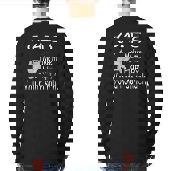 Cats Make Me Happy You Not So Much Cat Lover Back Print Long Sleeve T-shirt | Mazezy