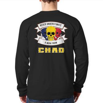 Chad Never Underestimate Back Print Long Sleeve T-shirt - Thegiftio UK