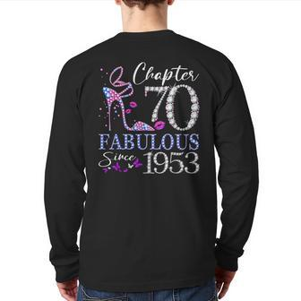 Chapter 70 Fabulous Since 1953 70Th Birthday Queen Diamond Back Print Long Sleeve T-shirt | Mazezy