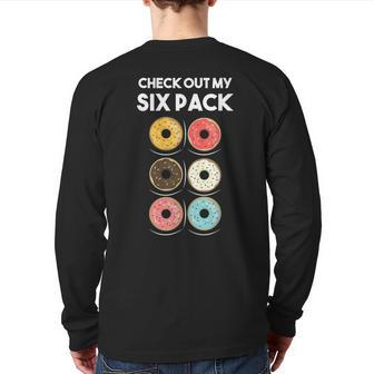 Check Out My Six Pack Donut Foodie Donut Workout Back Print Long Sleeve T-shirt | Mazezy
