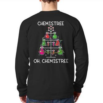 Chemistree Ugly Christmas Tree Sweater Chemistry Science Pun Back Print Long Sleeve T-shirt - Thegiftio UK